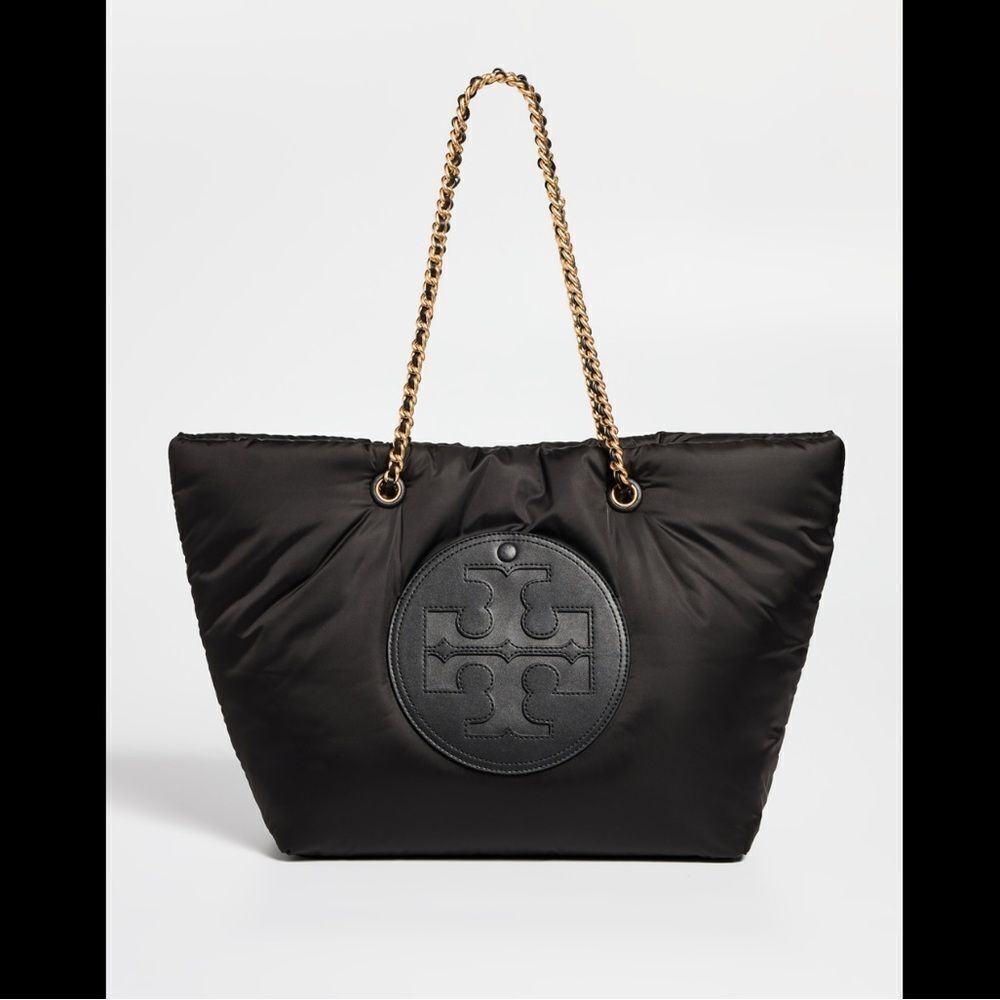 New Tory Burch ELLA PUFFY CHAIN TOTE BLACK